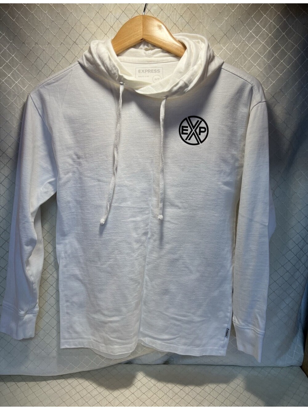 Express Hooded Shirt White Size XS  Double Sided Print